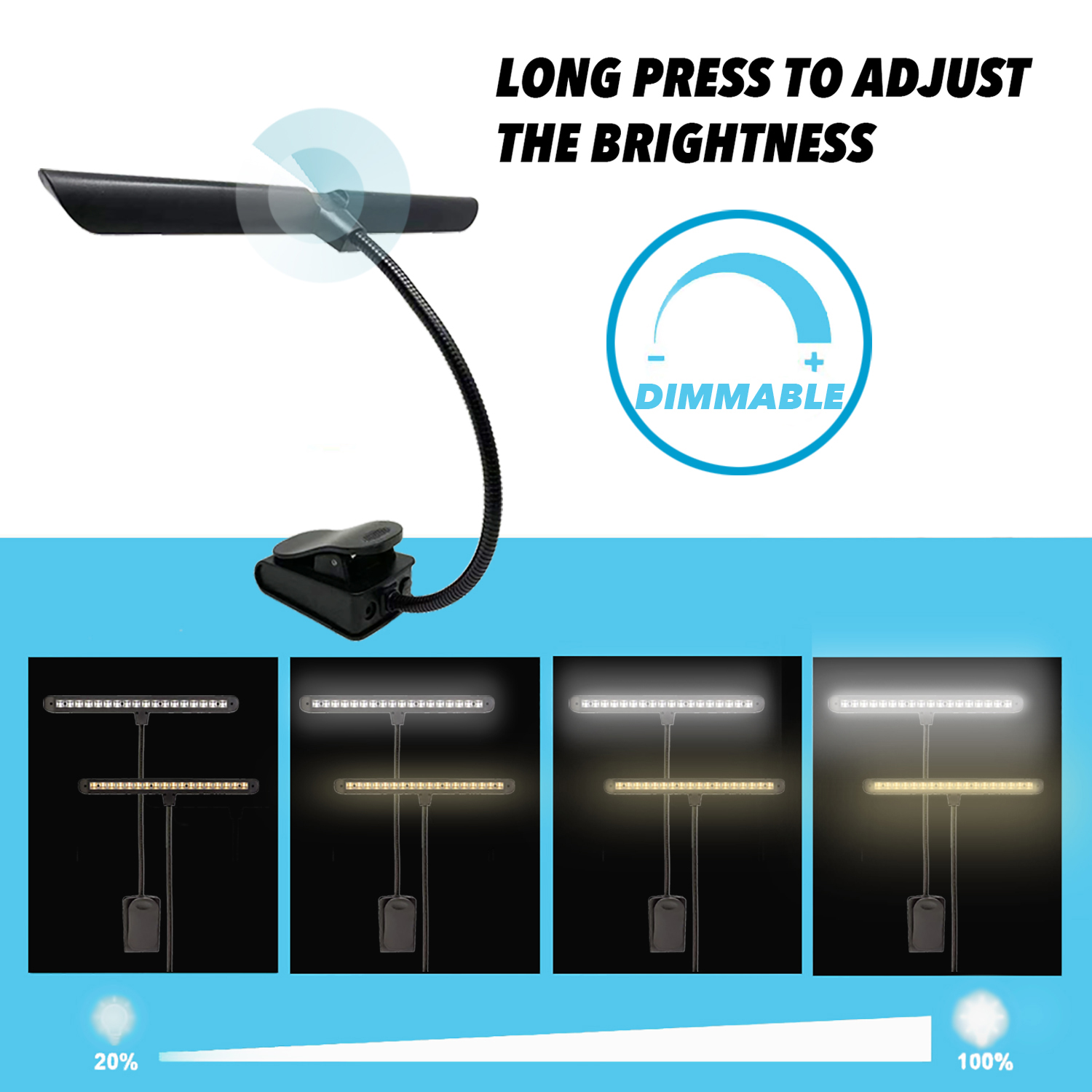 10x Ultrahelle LED 2 Armige Klemmlampe Leselampe Schwanenhalsleuchte Möbellampe